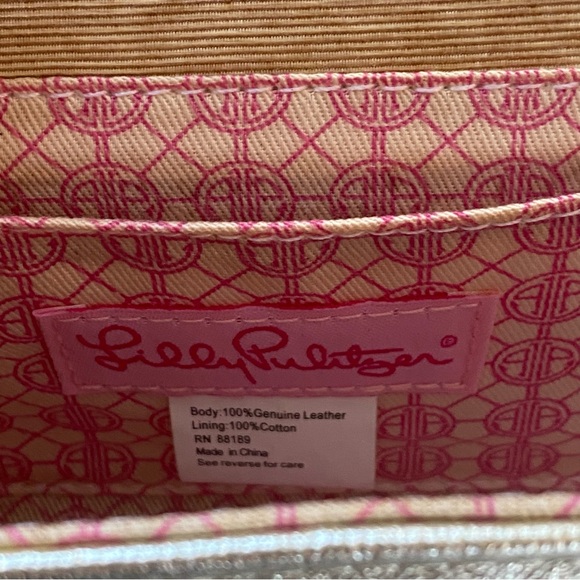 Vtg Lilly Pulitzer Be My Guest Clutch in Gold Metallic with Turtle Clasp - Picture 8 of 12